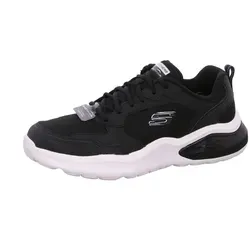 Skechers Herren 232560 BKW Sneaker - Herren-Sneaker aus schwarzem Leder-Mesh-Duraleather mit weichem Obermaterial und stoßdämpfender Zwischensohle für optimalen Komfort und Flexibilität.