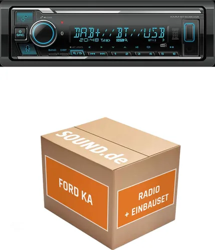 Autoradio Einbaupaket Kenwood KMM BT508DAB für Ford Ka Typ RBT | Bluetooth & DAB+