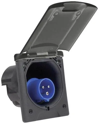 AS Schwabe 62472 CEE-CARA Einspeisungsstecker 16A 230V - Wohnmobilelektronik, ideal für Caravan und Wohnmobile, mit Sicherheitsverrastung und hoher Brandschutzklasse für maximale Effizienz und Sicherheit.