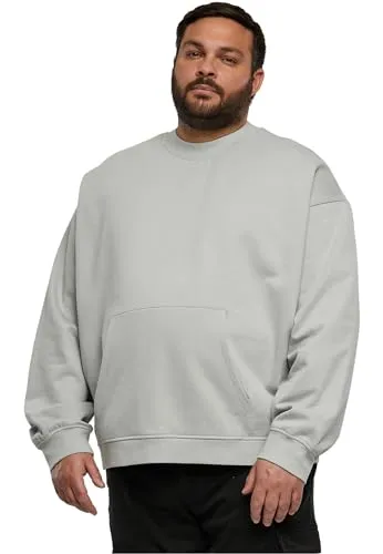 Urban Classics Herren Sweatshirt Organic Boxy Pocket Crew lightasphalt 5XL