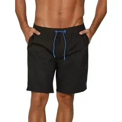 riverso Badehose Herren lang RIVDavid Regular Fit - Elastischer Bund Schwarz XL - Badeshorts für Herren mit elastischem Bund und schnelltrocknendem, atmungsaktivem Material. Ideal für Strand und Schwimmbad, mit praktischen Taschen und hohem Tragekomfort.