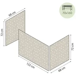 Hoppekids Vorhang für Spielbett 70x160  Pets , grau , Maße (cm): B: 300 H: 72