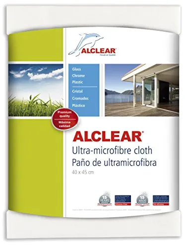 ALCLEAR 950001 Microfaser Fenstertuch - ideal als Scheibentuch zum Putzen von Auto, Haushalt, Fenster & Chrom - 40x45 cm, weiss