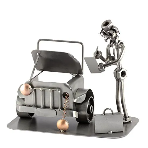 Steelman24 Schraubenmännchen Kfz-Sachverständiger – Handgefertigte Stahlfigur - Einzigartige, handgefertigte Metallfigur von Steelman24. Perfekt als kreatives Geschenk für jeden Anlass und ideal für das Büro oder Zuhause. Hochwertige Verarbeitung aus Hamburg, Made in Germany.