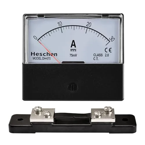Heschen Rechteck-Panel montiert Stromzähler Amperemeter Tester DH-670 DC 0-30A Klasse 2,0 mit Shunt