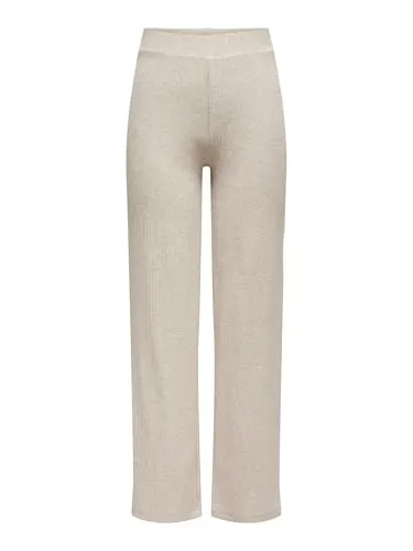 ONLY Jerseyhose NELLA - Bequeme High Waist Hose in Beige - Stoffhosen in M, mit hohem Tragekomfort dank elastischem Jersey-Material und pflegeleichter Handhabung. Ideal für lässige Outfits!
