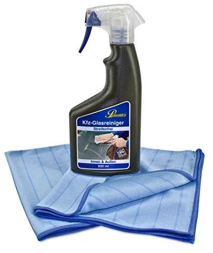 Petzoldt's Petzoldts Kfz-Glasreiniger im Set mit Zwei Microfasertücher, zur streifenfreien Scheibenreinigung am Auto, LKW, Caravan und Wohnmobil