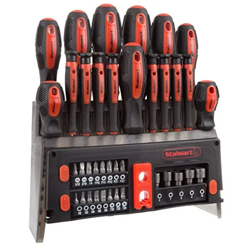 39-teiliges magnetisches Schraubendreher-Set – Schraubendreher-Set mit Bits, Power Nut Driver und Wandmontierbarem Ständer – Werkzeugset mit Kreuzschlitz-, Torx- und Schlitzschraubendrehern –