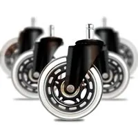 addhome 5er Set Hartbodenrollen für Bürostühle - Ersatzrollen für empfindliche Böden, leise und sanft – ideal für Bürostuhl und Gaming Stühle, hinterlassen keine Kratzer auf Parkett und Teppich.