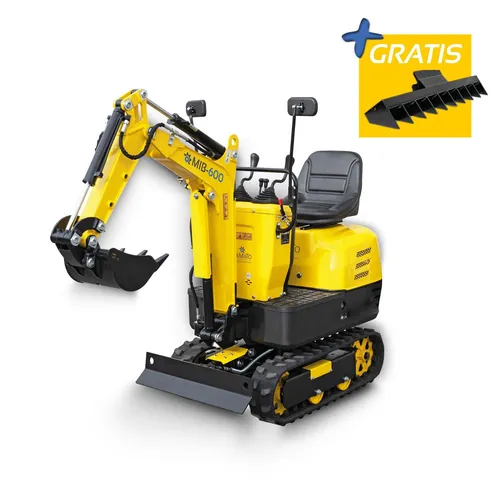BAMATO Benzin Minibagger MIB-600 mit E-Start und 3-Zahnlöffel