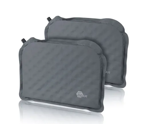 yourGEAR Microfaserkissen yourGEAR Thermo Sitzkissen Set - 2x selbstaufblasendes Sitzkissen 40x30x3,5 cm Sitzpolster Stuhlauflage Stuhlkissen