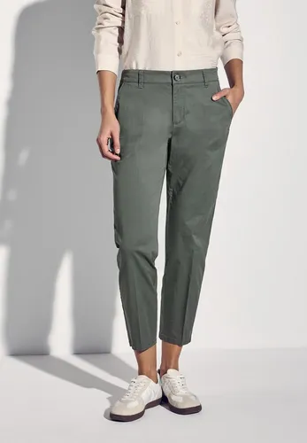 STREET ONE Damen A378680 Softe Twill Chino in Muse Green - Damen-Hosen mit Casual Fit, elastischem Bund und Slim Legs für optimalen Tragekomfort und lässigen Look.