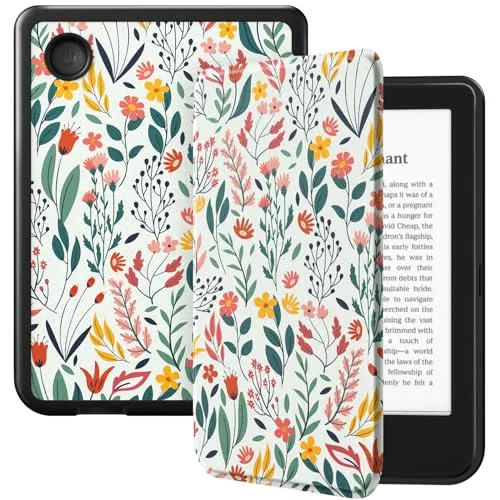TiMOVO Hülle für Kobo Clara Colour/Clara BW/Clara 2E 6 Zoll 2022, Ultradünn Weich Leicht TPU-Schutzhülle mit Auto Schlafen/Wachen für Kobo Clara Colour, Blume