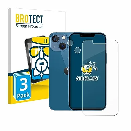 BROTECT 3 Stück Schutzglas für Apple iPhone 13 mini (Display+Kamera) Schutzfolie Panzer Folie Glas Displayschutz Made in Germany [ Anti-Fingerprint]