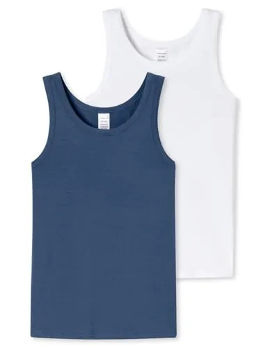 Schiesser Jungen 2 Pack Unterwäsche Unterhemd - 95/5 Bio Baumwolle - Größe 140 bis 176 - Hochwertige Schiesser Jungen 2 PACK Unterwäsche Unterhemd aus 95/5 Bio Baumwolle für optimalen Komfort und Atmungsaktivität in den Größen 140 bis 176.