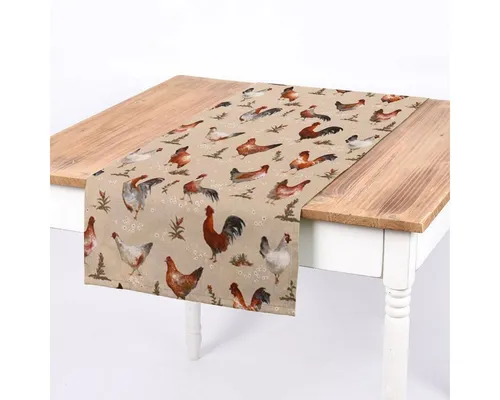 SCHÖNER LEBEN. Tischläufer Chicken Farm von SCHÖNER LEBEN.