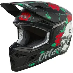 ONeal 3SRS Melancia Motocrosshelm Kinder - Matt Schwarz/Grün/Rot - M - Motorradhelm mit IPX® ACells Aufprallschutz-Technologie, leicht und komfortabel, ideal für junge Motocross-Fans. Verfügbar in stylischem Matt-Finish für den perfekten Look.