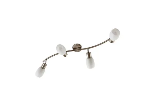 Lindby Strahler Arda 4-flammig - Moderne Deckenleuchte aus weißem Glas und nickel satiniertem Metall, ideal für stimmungsvolle Beleuchtung in jedem Raum.