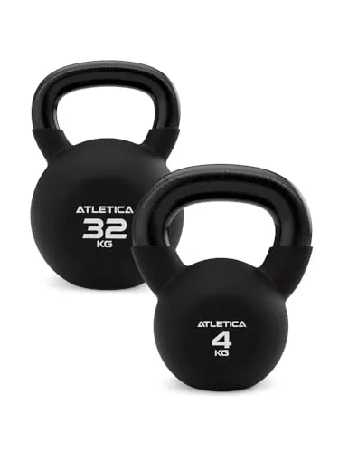 ATLETICA Kettlebell | 4kg-32kg | hochwertiger Look & Feel | doppelt Neopren beschichtet | Größe 10kg