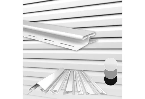 Hexim Verkleidungspaneel, (Siding Fassadenpaneele außen Fassadenverkleidung wetterfest Kunststoffpanelee PVC-U Verkleidung Außenwand Hausverkleidung UV-beständig - (Verbindungsprofil weiß)