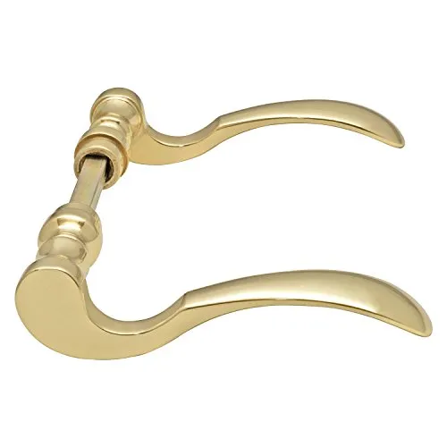 Marchesi Löffelform Drückerpaar aus poliertem Messing von MARCHESI