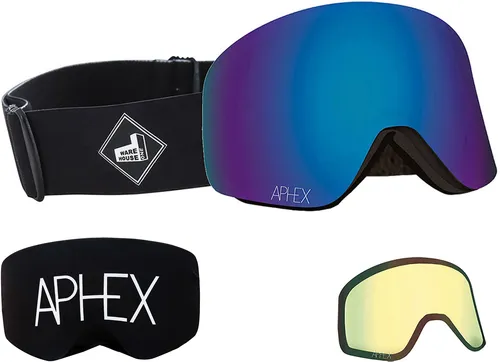 APHEX OXIA THE ONE EDITION Magnet Schneebrille 2026 black strap/revo blue + Zusatzglas yellow
