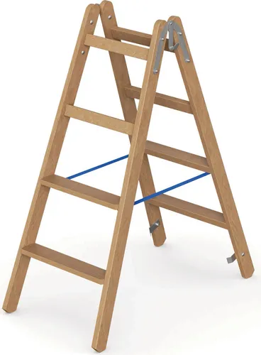 Werner Holz Stufenstehleiter Zweiseitig Begehbar 2x4 Stufen