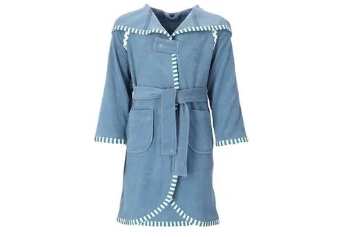 Vossen Kinderbademantel Mimmi KML NOS - Hochwertiger unisex Kinderbademantel in Blau, Größe 098/104, gefertigt in Österreich, Oeko-Tex® Standard 100, ideal für kuschelige Nachmittage nach dem Baden.