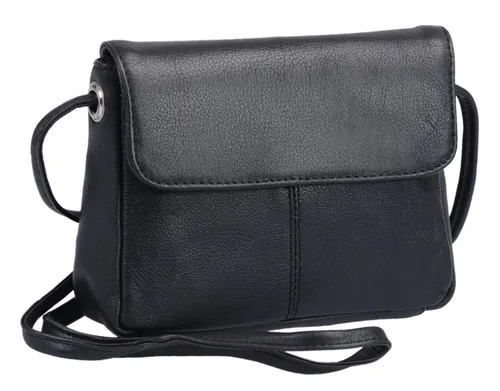 GlücksNugget Handtasche Ledertasche LOUANA, schwarz