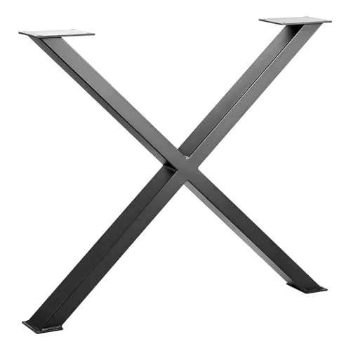 SO-TECH® Tischgestell X-FORM Stahl schwarz matt - Hochwertiges Tischgestell aus robustem Stahl, ideal für individuelle Tischlösungen mit einer Höhe von 710 mm und einer Tiefe von 820 mm.