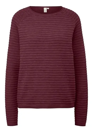 QS Damen 2133366 Langarm Pullover, Strickpullover XL - Pullover für Damen mit Rundhalsausschnitt und Regular Fit, ideal für einen lässigen Look mit strukturiertem Muster.