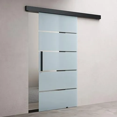 doporro Glasschiebetür Schwarz mit Softclose-Automatik - Elegante Glasschiebetür aus 8mm ESG-Sicherheitsglas mit Softclose-Funktion. Ideal für platzsparende Raumlösungen und sorgt für eine lichtdurchflutete Atmosphäre. Schnelle Montage mit umfassendem Zubehör.