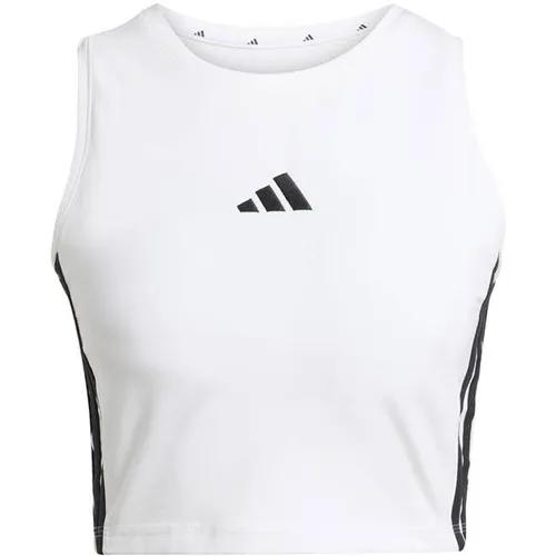 ADIDAS Damen Top ESSENTIALS 3-STREIFEN GEPOLSTERTES - Stylisches und bequemes Damen Tanktop mit gepolsterter Konstruktion für zusätzlichen Komfort. Ideal für den Alltag und Freizeitaktivitäten, bietet es eine schlanke Passform und ein modernes Design, das deinen Look aufwertet.