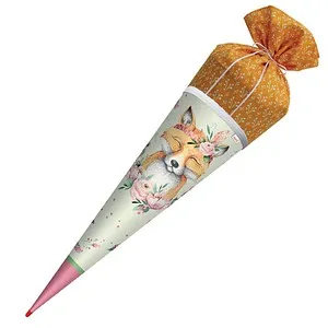 ROTH Schultüte Lieblingsstück - Funny Fuchs 70 cm, hochwertige Stoffzuckertüte mit liebevollem Design und praktischem Stoffverschluss