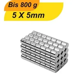 Neodym Magnet 5x5mm - Supermagnete mit hoher Haftkraft - Kompakter Neodym Magnet (5x5mm) mit starker Haltekraft, ideal für vielseitige Anwendungen im Haushalt und Handwerk. Langlebige Nickelbeschichtung sorgt für hohe Korrosionsbeständigkeit.