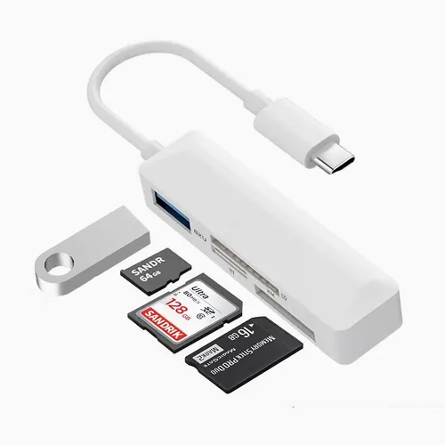 M47 Kartenleser Adapter USB C auf USB 2.0 SD MicroSD/ TF MS für Handy PC Laptop