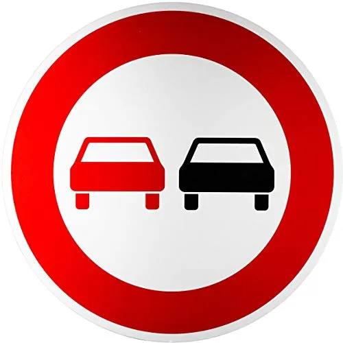 ORIGINAL Verkehrszeichen 276 * Überholverbot für Kraftfahrzeuge aller Art * Verkehrsschild Schild Strassenschild Schilder StVO Gebotsschild Straßenzeichen mit RAL Gütezeichen 600 mm 60 cm
