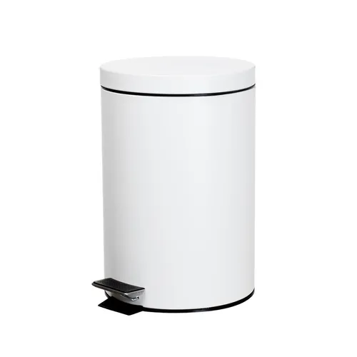 Okko Treteimer 12 L Weiß Metall/ABS 37,8 cm T-Y0112M mit Deckel Pedal für Bad
