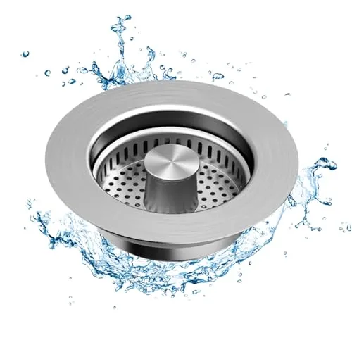 Abflusssieb Küchenspüle Sink Strainer, Universal Abflussstopfen Küchenspüle Und Waschbecken Sieb, Hergestellt Aus Rostfreiem Stahl Und Messing