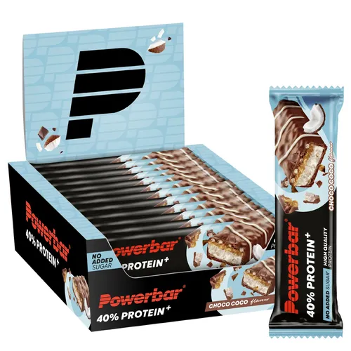 Powerbar 40% Protein+Crisp Riegel - Choco Coco - 12x40g - Proteinriegel mit 40% Proteinanteil, ideal für Muskelaufbau und -erhalt. Nur 0,8 g Zucker pro Riegel! Cremig, crispy und in drei leckeren Sorten erhältlich.