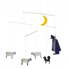 Spielzeug Kraul Mobile - Schäfer (blau) mit Mond 291638