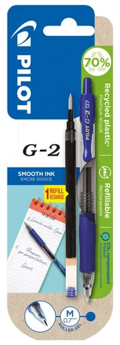PILOT G2 Gelschreiber blau/transparent 0,4 mm, Schreibfarbe: blau, 1 Set