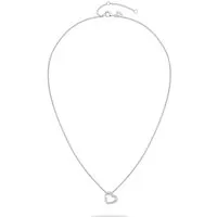 Tamaris Halskette TJ-0547-N-45 - Ketten für Damen, elegante Halskette mit Herzanhänger und funkelnden Zirkonia Steinen, aus hochwertigem Silber 925, ideal als Geschenk für besondere Anlässe.