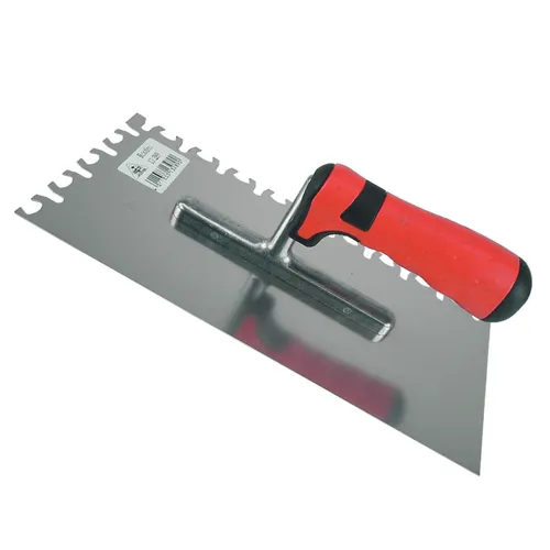 Glättekelle Zahnkelle rostfrei 2 Kanten gezackt 280x130x0,7mm gezahnt Edelstahl