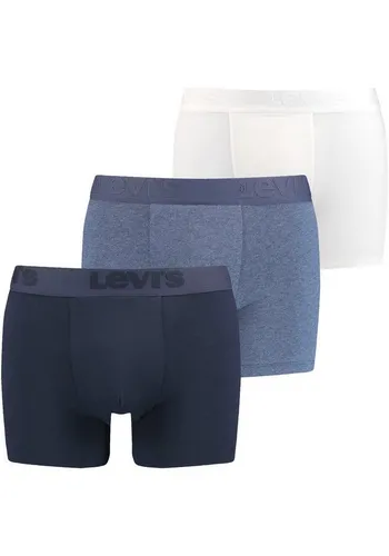 Levi's Premium Men's Boxer Briefs (3 pack) - Blau Combo, S - Herren-Boxershorts aus superweichem Baumwollstretchgewebe, ergonomischer Beutel für optimalen Sitz und Tragekomfort, abgerundet mit dem kultigen Levi’s Branding.
