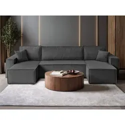 Gepolstertes Sofa CARLOS U Cord Poso 34 – Vielseitig und Komfortabel - Entdecken Sie das gepolsterte Ecksofa CARLOS U mit Schlaffunktion und Stauraum. Ideal für stilvolle Wohnräume, bietet es optimalen Komfort und Platz für Ihre Bedürfnisse.