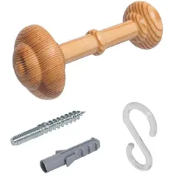 Raffhalter LIEDECO, beige (kieferfarben), Materialmix, Raffhalter, Schalhalter 12 cm