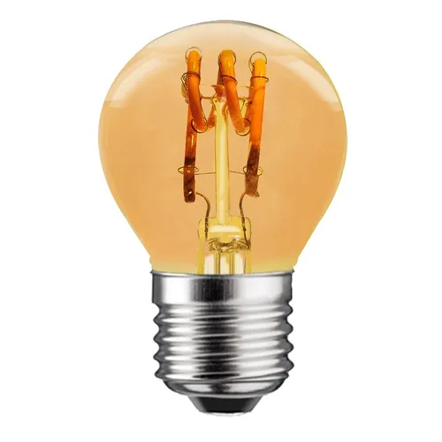 LED Spiral Filament Tropfen 3W E27 Gold klar extra warmweiß 1800K Retro DIMMBAR
