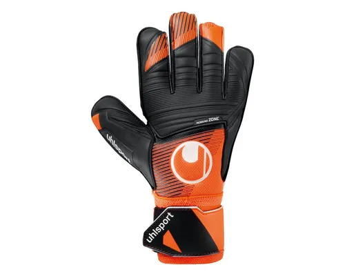 uhlsport Soft Resist+ Fußball Torwarthandschuhe - Hochwertige Torwarthandschuhe für Kunstrasen - Torwarthandschuhe mit exklusivem SOFT RESIST-Latex für herausragenden Grip und Dämpfung. Ideal für Profis und Amateure, die maximale Ballkontrolle und Komfort suchen.