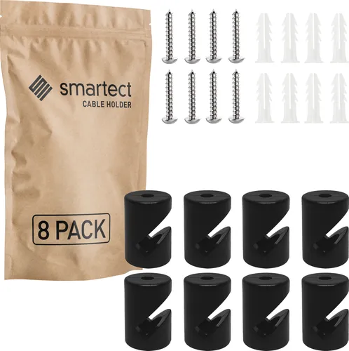 8x Affenschaukel Schwarz Aufputz-Kabelhalter Deckenpins Textilkabel Halterung